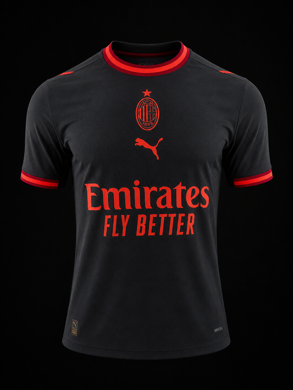 Maillot AC Milan Noir – Édition Premium