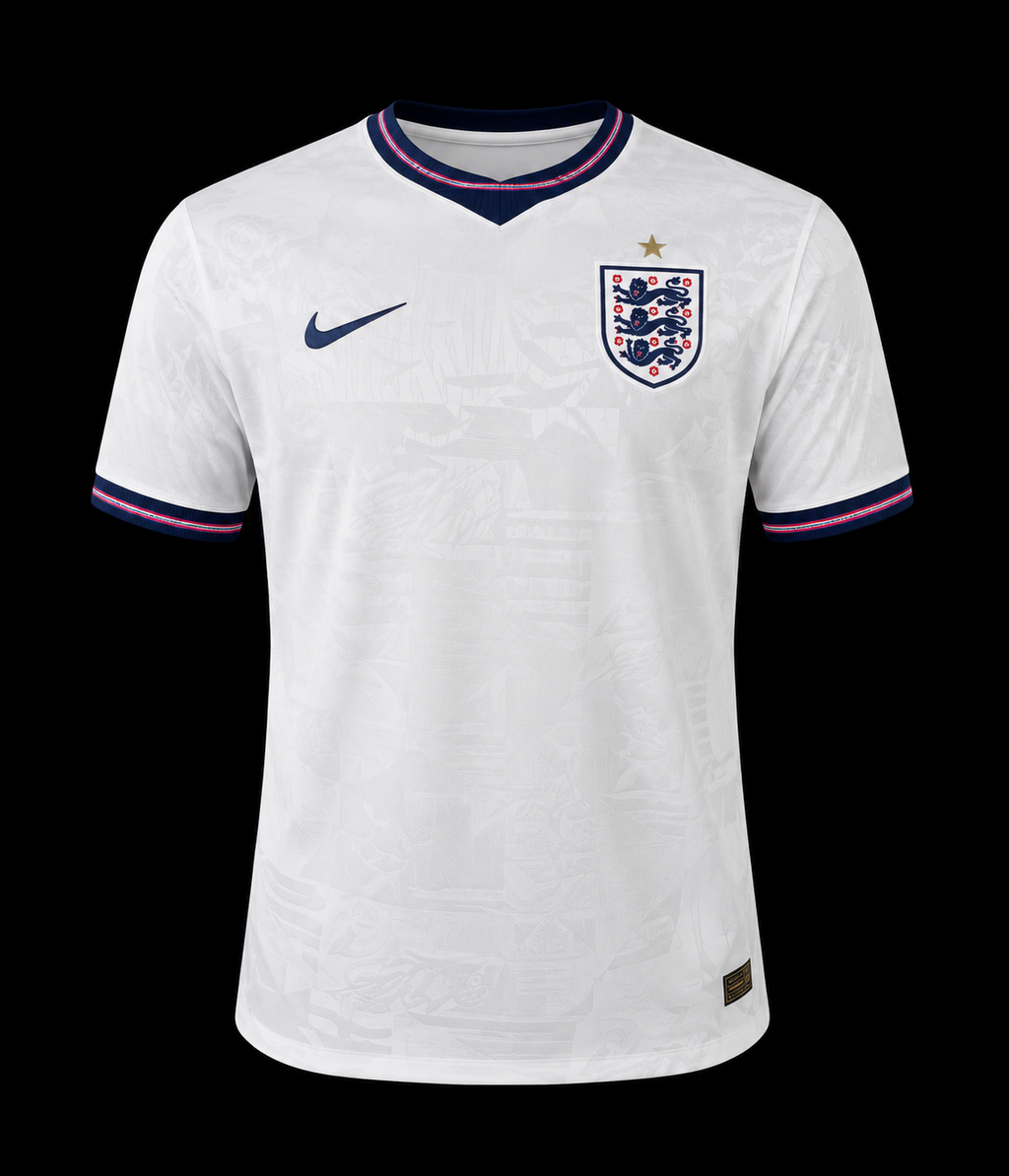 Maillot Domicile Angleterre – Le Rugissement des Three Lions