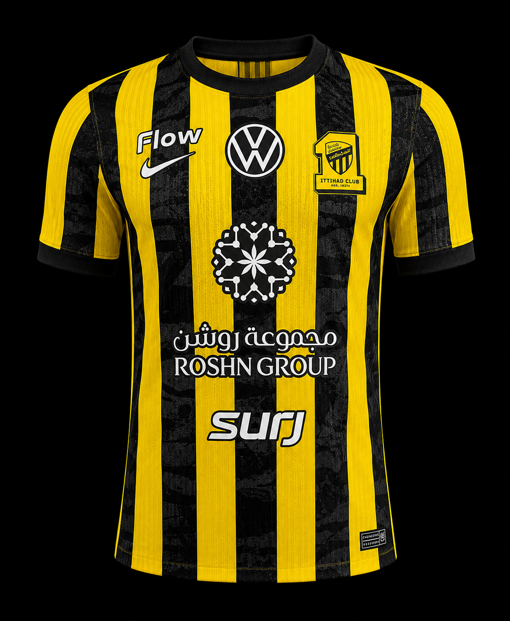 Maillot Al-Ittihad Club - Édition Premium Black & Yellow